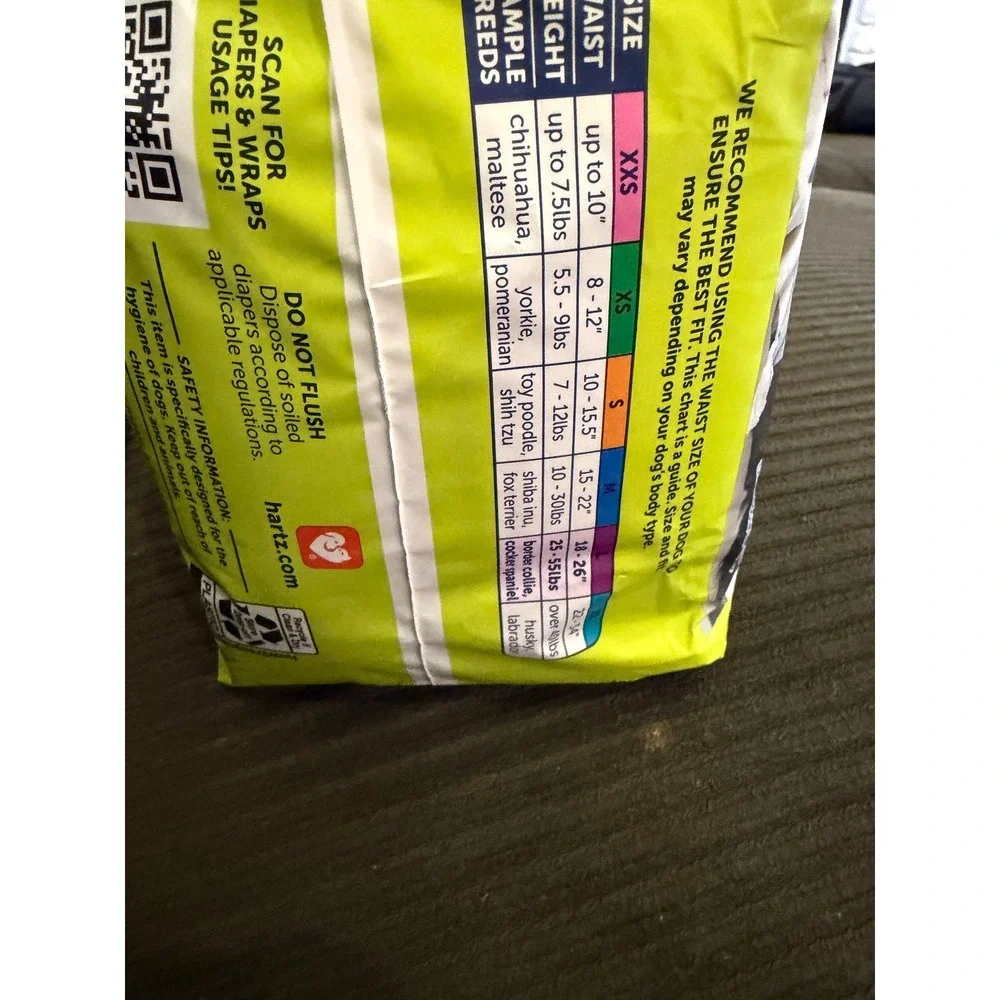 Hartz Comfitables Disposable Dog Diapers Size L 12 Count FlashDry Technology